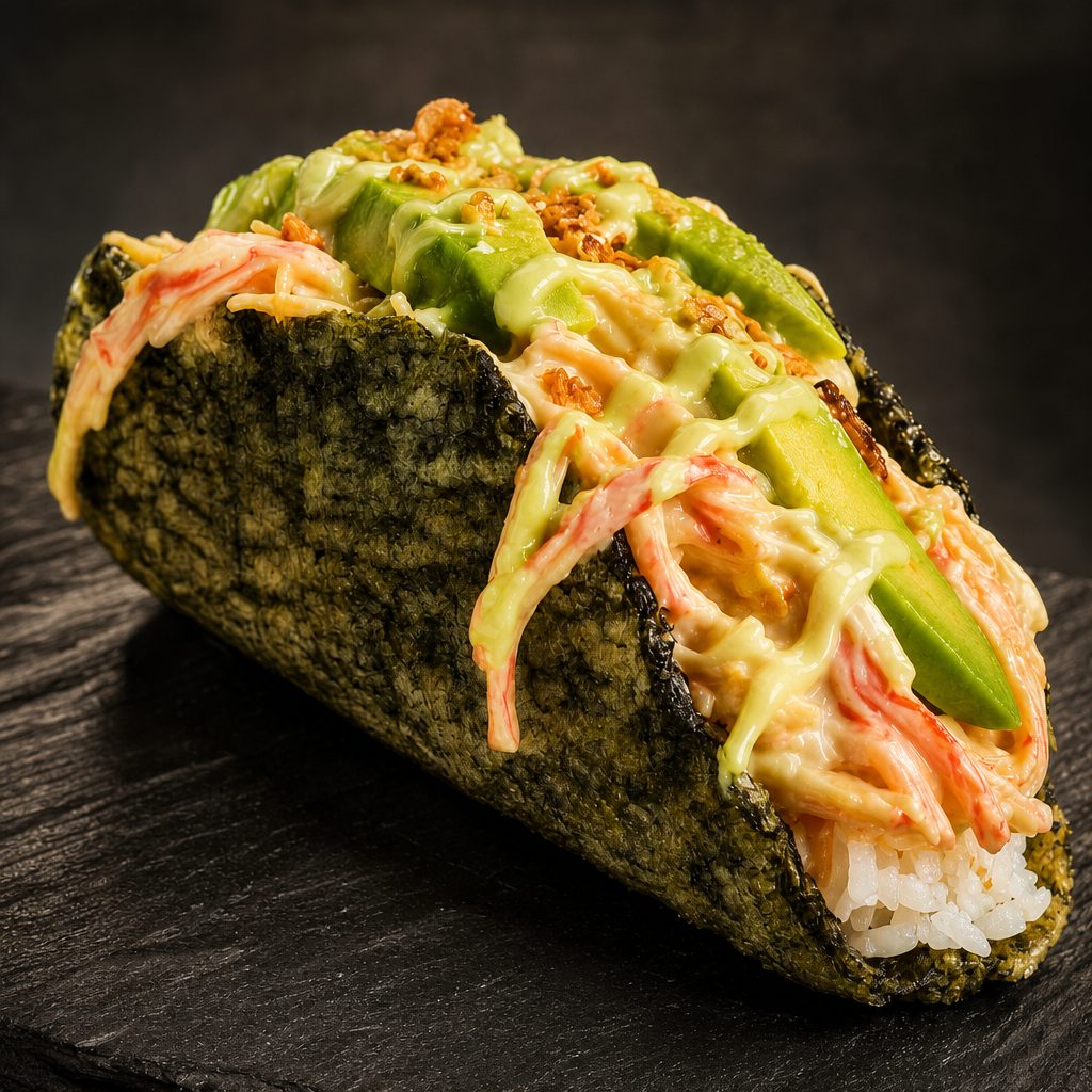 Wasabi Crab Sushi Taco.